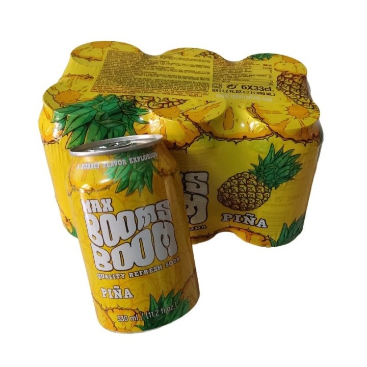 Refresco Piña "Max Booms Boom" (lata 33 cl  x 6 unidades)