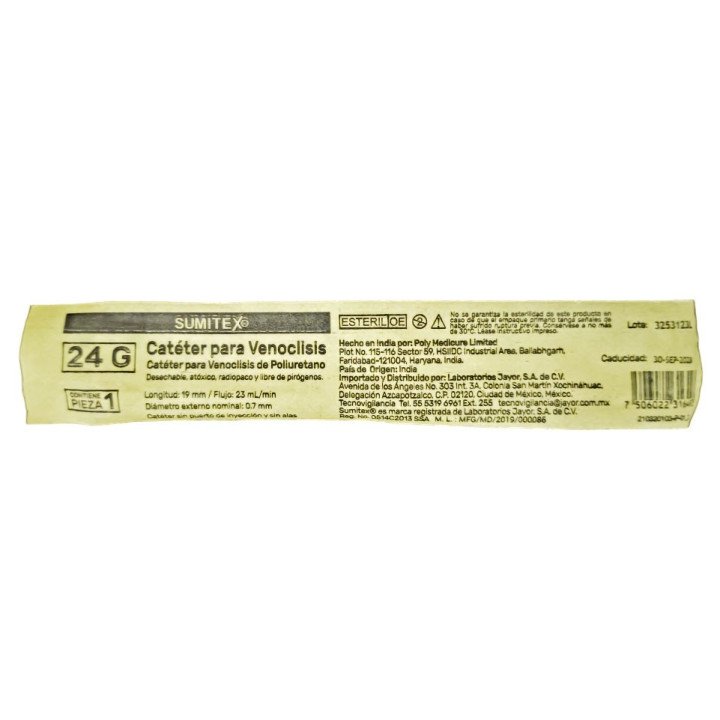 CATETER/VENOCLISIS AMARI 1 PZA 24G/19MM