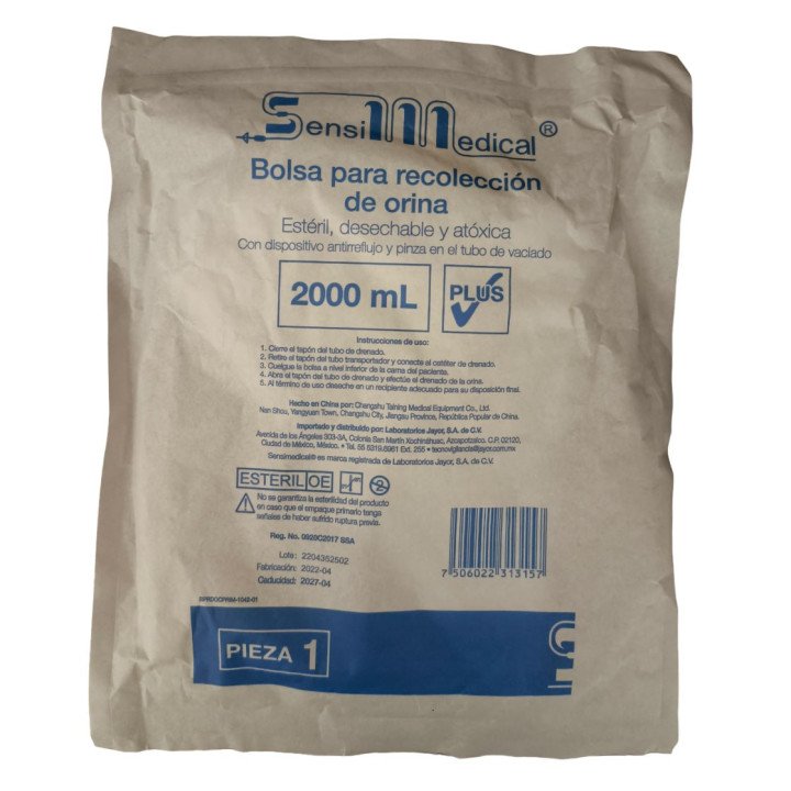 BOLSA RECOLECTORA DE ORINA 1 PZA 2000