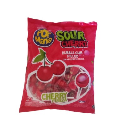 Chupa-chupas Pop Mania Cereza Acida "Riclan" (48 Ud x 14 g)