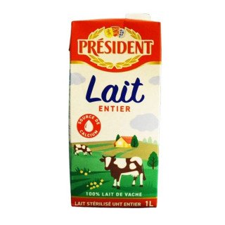 Leche UHT entera 3.5% MG  "President" (1 L) 🥛✨