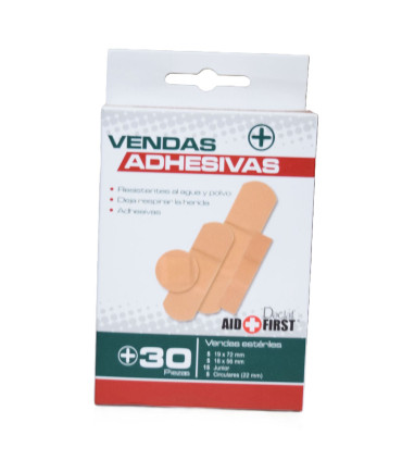 VENDAS ADHESIVAS "AID+FIRST" (30 vendas)🩹🛡️