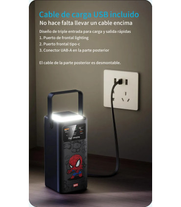 Power Bank Spiderman 70000mAh | Carga Rápida PD 22.5W