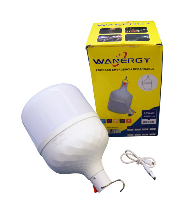 Foco LED recargable para emergencias 80W