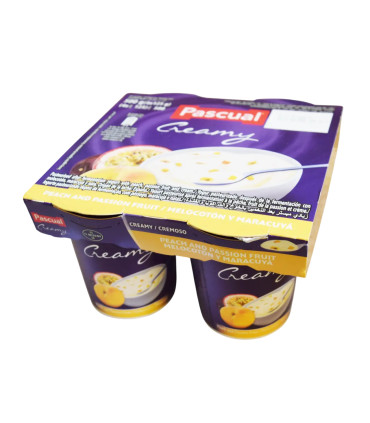 Yogur pasteurizado Cremoso melocotón/maracuya "Pascual" (125 g)