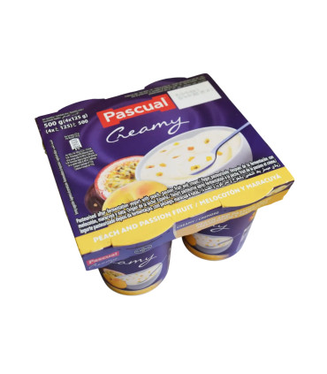 Yogur pasteurizado Cremoso melocotón/maracuya "Pascual" (125 g)