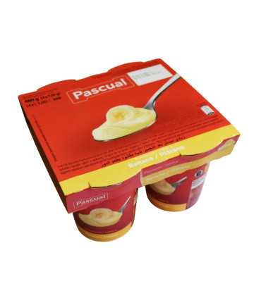 Yogur pasteurizado sabor plátano "Pascual" (125 g)