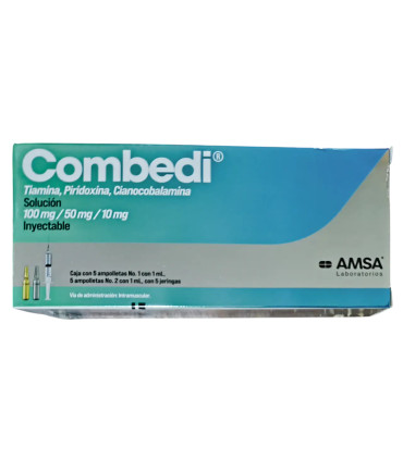 COMBEDI (Vitamina B1, B6, B12 inyectables) 5 AMP+5AMP