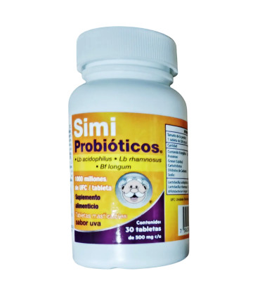 Probióticos (Lb acidophilus, Lb rhamnosus, Bf longum) – 30 tabletas (500 mg)