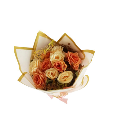 Ramo de 10 rosas naranjas