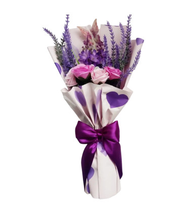 Ramo morado con 4 rosas