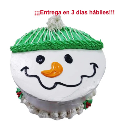 Cake con cara muñeco de nieve