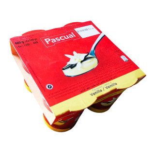 Yogur Pasteurizado Sabor Vainilla Pascual (4 x 120 g)