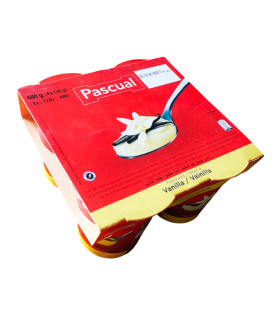 Yogur Pasteurizado Sabor Vainilla Pascual (4 x 120 g)