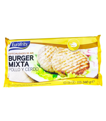 Hamburguesa de pollo y cerdo "Eurofrits" (4x85g)