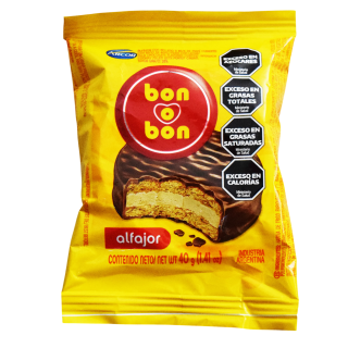 alfajor de chocolate con leche 40 g para enviar a Cuba snack dulce familiar