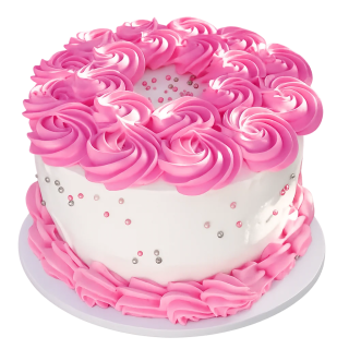 cake blanco con flores rosadas para enviar a Cuba pastel decorado floral para cumpleaños familiar