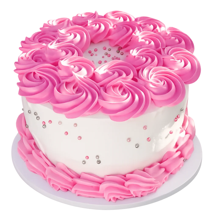 cake blanco con flores rosadas para enviar a Cuba pastel decorado floral para cumpleaños familiar