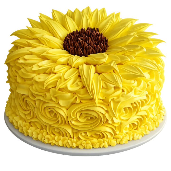 cake en forma de girasol para enviar a Cuba pastel decorado original para cumpleaños familiar