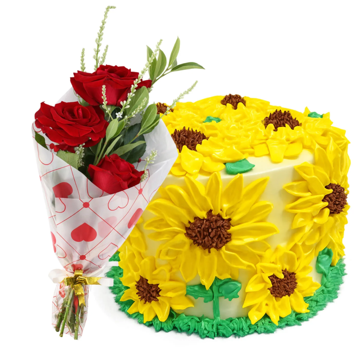 Cake Blanco con Girasoles (mediano)