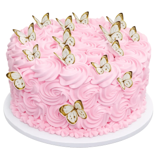 cake cubierto de flores rosadas y mariposas para enviar a Cuba pastel decorado elegante para cumpleaños familiar