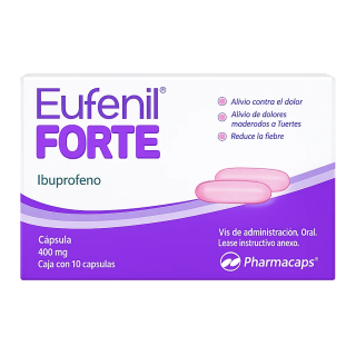 Ibuprofeno Eufenil Forte 400 mg en cápsulas para enviar a Cuba