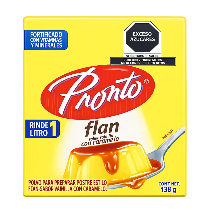 Flan Pronto Vainilla 136 g para preparar postres y enviar a Cuba