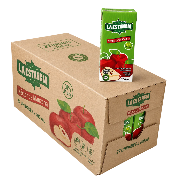 Caja Néctar La Estancia Manzana 27 x 200 ml para enviar a Cuba
