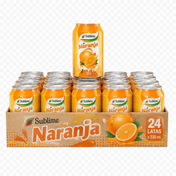 Caja Refresco Sublime Naranja 24 x 330 ml para enviar a Cuba