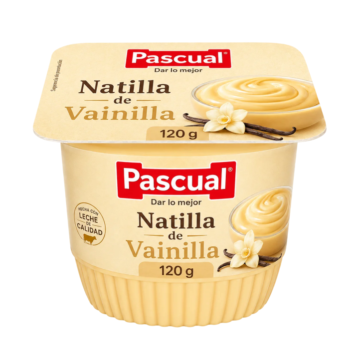 Natilla Pascual Vainilla 120 g para meriendas y enviar a Cuba
